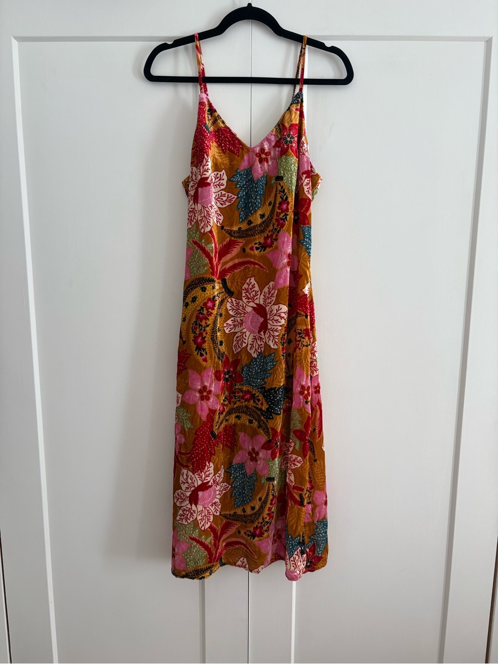 FARM Rio Pink & Mustard Floral Slip Midi Dress